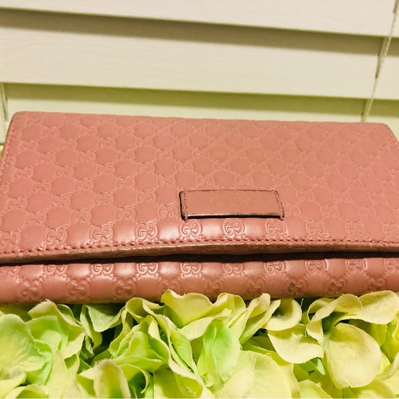 Gucci Soft Pink Microguccissima Continental Leather Long Wallet - Picture 2 of 5